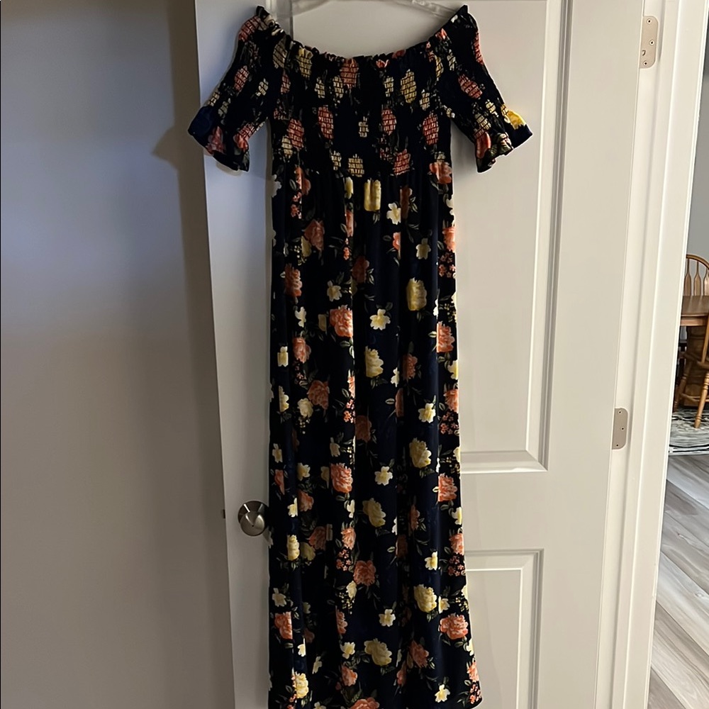 Floral Off-Shoulder Maxi Dress
